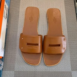 Replica Hermes Tan H Slide Sandal
