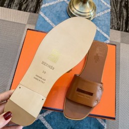Replica Hermes Tan H Slide Sandal