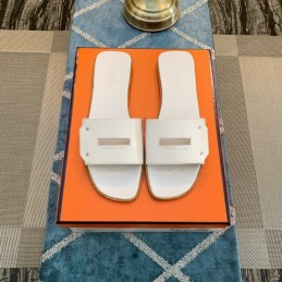 Replica Hermes White H Slide Sandal