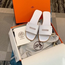 Replica Hermes White H Slide Sandal