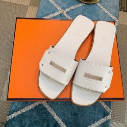 Replica Hermes White H Slide Sandal