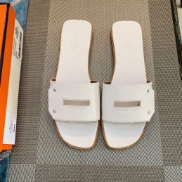 Replica Hermes White H Slide Sandal