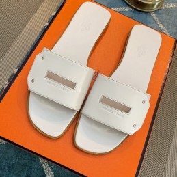Replica Hermes White H Slide Sandal