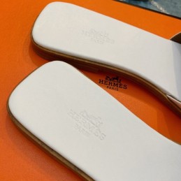 Replica Hermes White H Slide Sandal