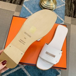 Replica Hermes White H Slide Sandal