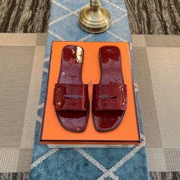 Replica Hermes Burgundy H Slide Sandal