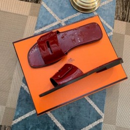 Replica Hermes Burgundy H Slide Sandal