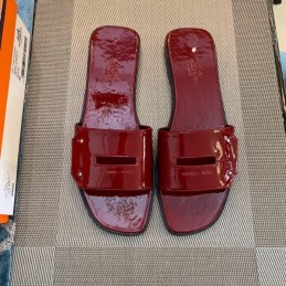 Replica Hermes Burgundy H Slide Sandal