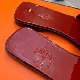 Replica Hermes Burgundy H Slide Sandal