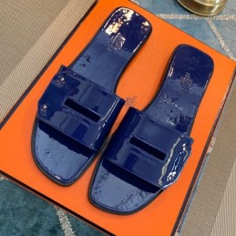 Replica Hermes Blue H Slide Sandal