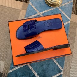 Replica Hermes Blue H Slide Sandal