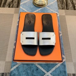 Replica Hermes Black White H Slide Sandal