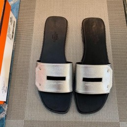Replica Hermes Black White H Slide Sandal