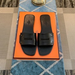 Replica Hermes Black H Slide Sandal