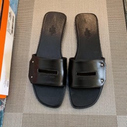 Replica Hermes Black H Slide Sandal