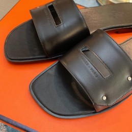 Replica Hermes Black H Slide Sandal