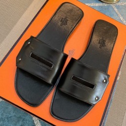 Replica Hermes Black H Slide Sandal