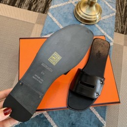 Replica Hermes Black H Slide Sandal