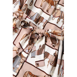 Replica Hermes Beige Scarf Print Dress