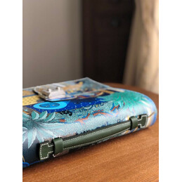 Replica Hermes Blue Multicolor Print Clutch Bag