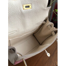 Replica Hermes White Pink Multicolor Print Kelly Ado Bag
