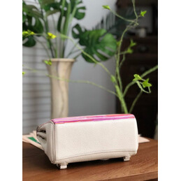 Replica Hermes White Pink Multicolor Print Kelly Ado Bag