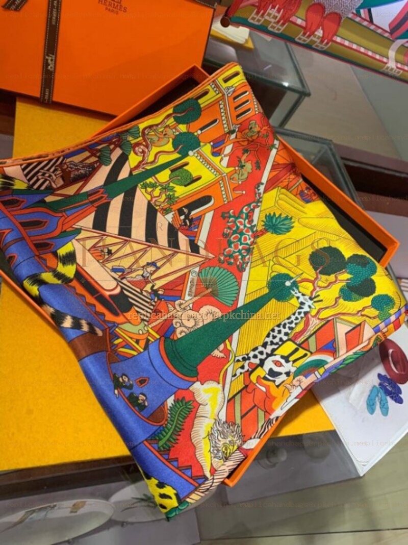 Replica Hermes Yellow Jungle Print 90cm Silk Scarf