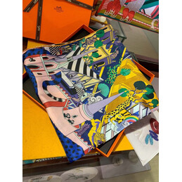 Replica Hermes Blue Jungle Print 90cm Silk Scarf