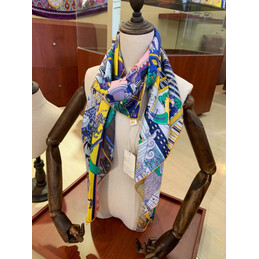 Replica Hermes Blue Jungle Print 90cm Silk Scarf