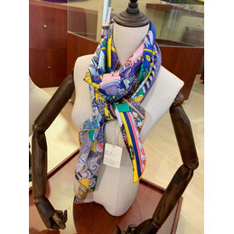 Replica Hermes Blue Jungle Print 90cm Silk Scarf