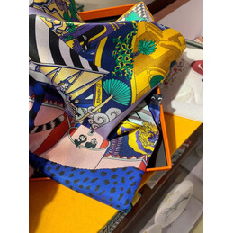 Replica Hermes Blue Jungle Print 90cm Silk Scarf