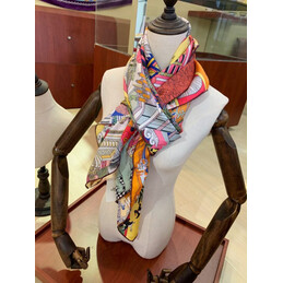Replica Hermes Red Jungle Print 90cm Silk Scarf