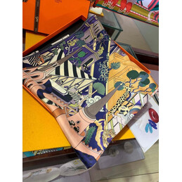 Replica Hermes Navy Jungle Print 90cm Silk Scarf