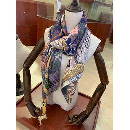 Replica Hermes Navy Jungle Print 90cm Silk Scarf