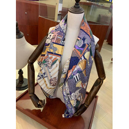 Replica Hermes Navy Jungle Print 90cm Silk Scarf