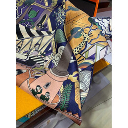 Replica Hermes Navy Jungle Print 90cm Silk Scarf