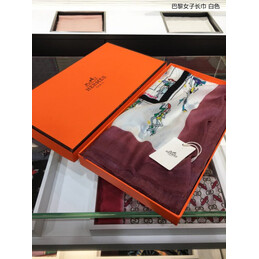 Replica Hermes White Horse Print 90cm Silk Scarf