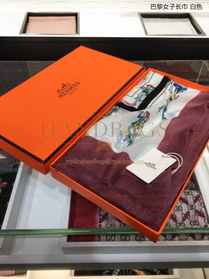 Replica Hermes White Horse Print 90cm Silk Scarf