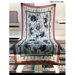 Replica Hermes White Horse Print 90cm Silk Scarf