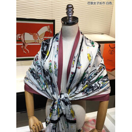 Replica Hermes White Horse Print 90cm Silk Scarf