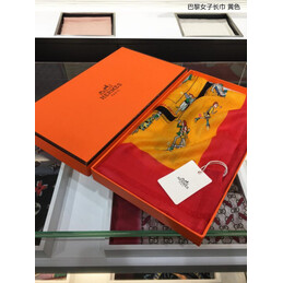 Replica Hermes Yellow Horse Print 90cm Silk Scarf