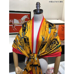 Replica Hermes Yellow Horse Print 90cm Silk Scarf