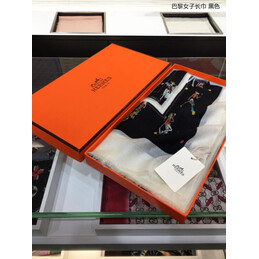 Replica Hermes Black Horse Print 90cm Silk Scarf