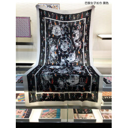 Replica Hermes Black Horse Print 90cm Silk Scarf