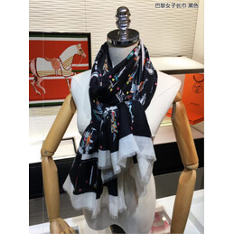 Replica Hermes Black Horse Print 90cm Silk Scarf