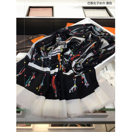 Replica Hermes Black Horse Print 90cm Silk Scarf