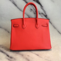 Replica Hermes Red Black Diamond Print Birkin 30 Bag