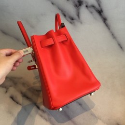 Replica Hermes Red Black Diamond Print Birkin 30 Bag