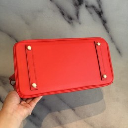 Replica Hermes Red Black Diamond Print Birkin 30 Bag