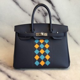 Replica Hermes Navy Blue Birkin 30 Bag